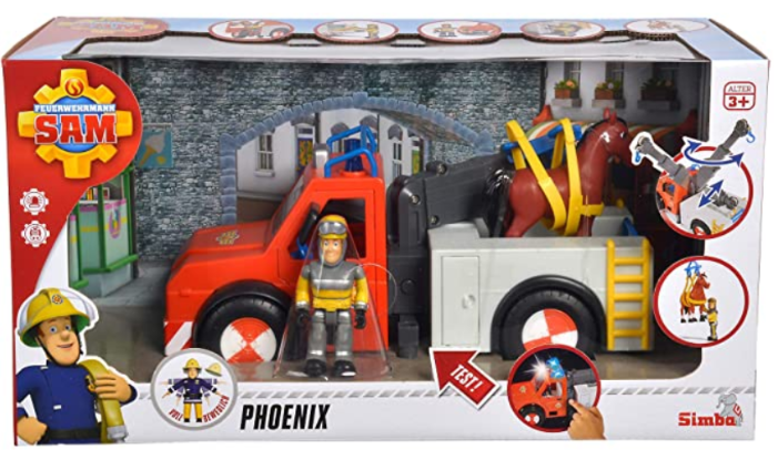 Simba 109258280 "Fireman Sam - Phoenix Rescue Vehicle Playset with Figurine and Horse