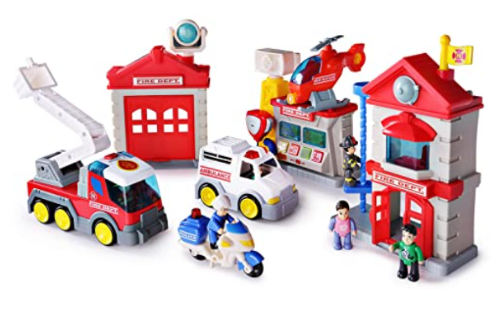Happkid 3969T Fire Station Toy Fire Department House Playset.