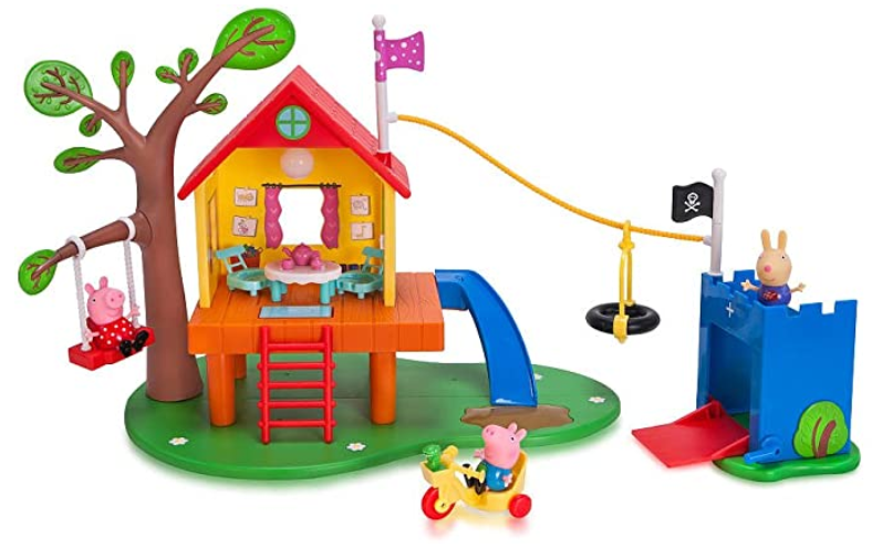 Jazwares Peppa pigs kids toys tree house & George’s Fort playset