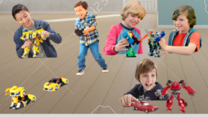 Kids playing with best transformers toys.