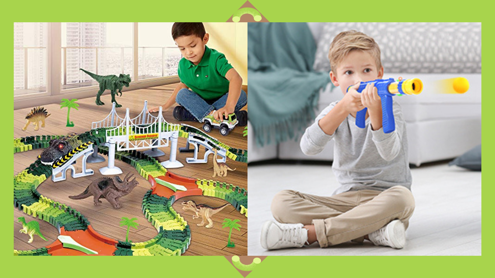 Kids playing with best dinosaur toys.